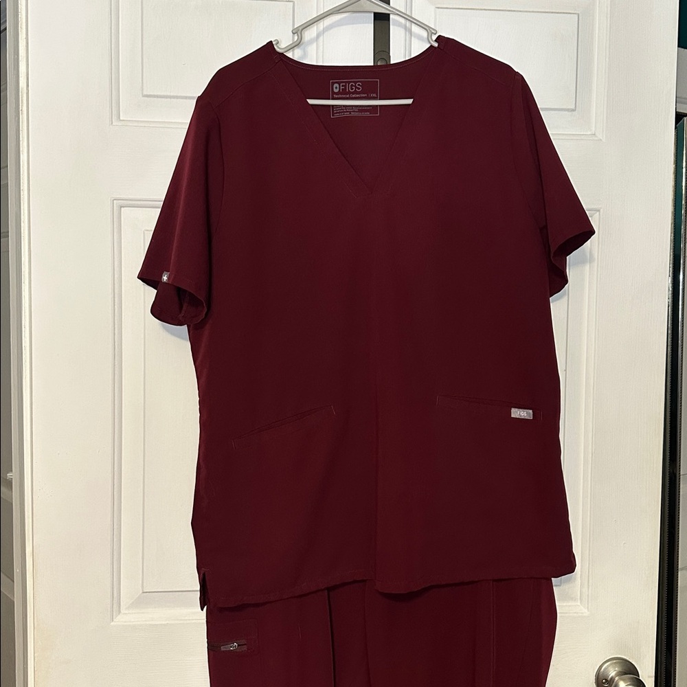 Figs Burgundy Scrub Set XXL